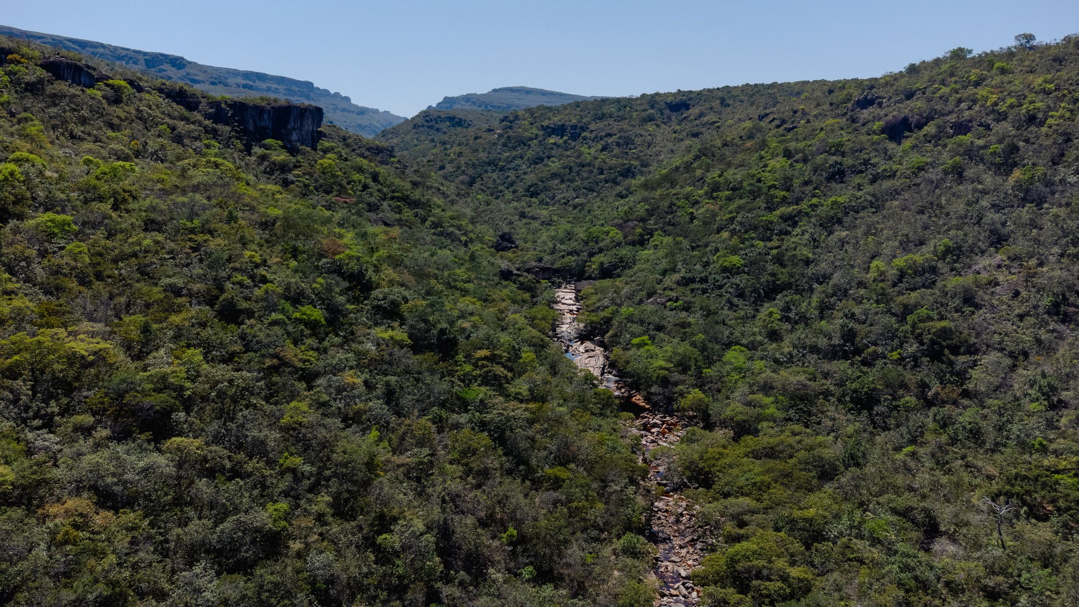 Vista aérea de un cañón en la Chapada Diamantina